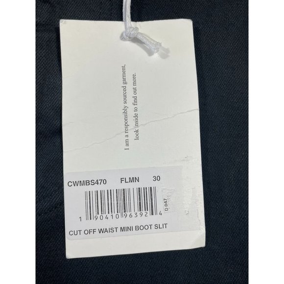 Frame Black Cut Off Waist Mini Boot Slit in Film Noir Jeans Womens Sz 30 - Picture 8 of 12